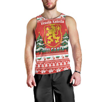 Bulgaria Christmas Men Tank Top Merry Xmas Lion Crest - Wonder Print Shop