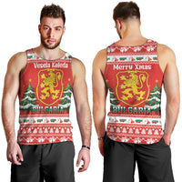 Bulgaria Christmas Men Tank Top Merry Xmas Lion Crest - Wonder Print Shop