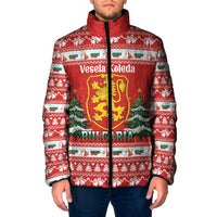 Bulgaria Christmas Padded Jacket Merry Xmas Lion Crest - Wonder Print Shop