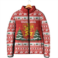 Bulgaria Christmas Padded Jacket Merry Xmas Lion Crest - Wonder Print Shop