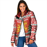 Bulgaria Christmas Padded Jacket Merry Xmas Lion Crest - Wonder Print Shop