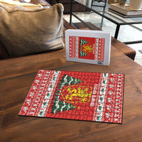 Bulgaria Christmas Puzzle Merry Xmas Lion Crest - Wonder Print Shop