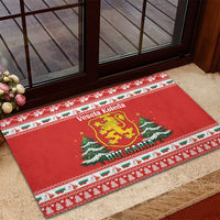 Bulgaria Christmas Rubber Doormat Merry Xmas Lion Crest - Wonder Print Shop