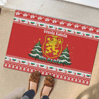 Bulgaria Christmas Rubber Doormat Merry Xmas Lion Crest - Wonder Print Shop