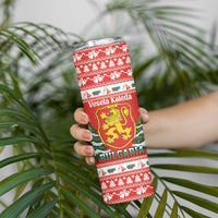Bulgaria Christmas Skinny Tumbler Merry Xmas Lion Crest - Wonder Print Shop