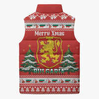 Bulgaria Christmas Sleeveless Puffer Jacket Merry Xmas Lion Crest - Wonder Print Shop