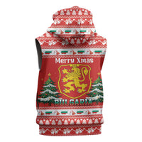 Bulgaria Christmas Sleeveless Zip Hoodie Merry Xmas Lion Crest - Wonder Print Shop