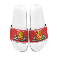 Bulgaria Christmas Slide Sandals Merry Xmas Lion Crest - Wonder Print Shop