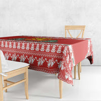 Bulgaria Christmas Tablecloth Merry Xmas Lion Crest - Wonder Print Shop