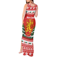 Bulgaria Christmas Tank Maxi Dress Merry Xmas Lion Crest - Wonder Print Shop