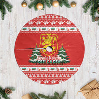 Bulgaria Christmas Tree Skirt Merry Xmas Lion Crest - Wonder Print Shop
