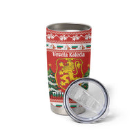 Bulgaria Christmas Tumbler Cup Merry Xmas Lion Crest - Wonder Print Shop