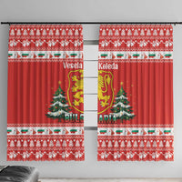 Bulgaria Christmas Window Curtain Merry Xmas Lion Crest - Wonder Print Shop