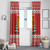 Bulgaria Christmas Window Curtain Merry Xmas Lion Crest - Wonder Print Shop