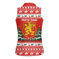 Bulgaria Christmas Women Sleeveless Polo Shirt Merry Xmas Lion Crest - Wonder Print Shop