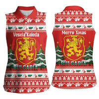 Bulgaria Christmas Women Sleeveless Polo Shirt Merry Xmas Lion Crest - Wonder Print Shop