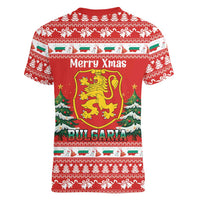 Bulgaria Christmas Women V-Neck T-Shirt Merry Xmas Lion Crest - Wonder Print Shop