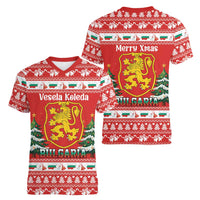Bulgaria Christmas Women V-Neck T-Shirt Merry Xmas Lion Crest - Wonder Print Shop