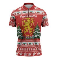 Bulgaria Christmas Zipper Polo Shirt Merry Xmas Lion Crest - Wonder Print Shop