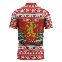 Bulgaria Christmas Zipper Polo Shirt Merry Xmas Lion Crest - Wonder Print Shop