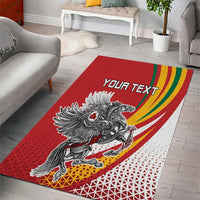 Personalized Lithuania Independence Day Area Rug Lithuanian Vytis Swoosh - Wonder Print Shop