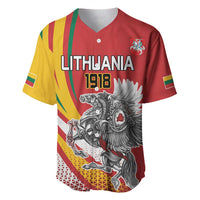 Personalized Lithuania Independence Day Baseball Jersey Lithuanian Vytis Swoosh - Wonder Print Shop