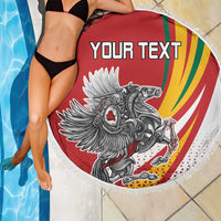 Personalized Lithuania Independence Day Beach Blanket Lithuanian Vytis Swoosh - Wonder Print Shop