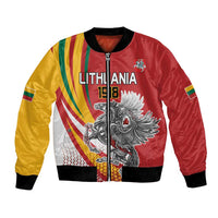 Personalized Lithuania Independence Day Bomber Jacket Lithuanian Vytis Swoosh - Wonder Print Shop