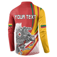 Personalized Lithuania Independence Day Button Sweatshirt Lithuanian Vytis Swoosh - Wonder Print Shop