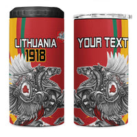 Personalized Lithuania Independence Day 4 in 1 Can Cooler Tumbler Lithuanian Vytis Swoosh - Wonder Print Shop