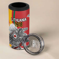 Personalized Lithuania Independence Day 4 in 1 Can Cooler Tumbler Lithuanian Vytis Swoosh - Wonder Print Shop