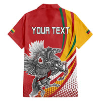 Personalized Lithuania Independence Day Hawaiian Shirt Lithuanian Vytis Swoosh - Wonder Print Shop