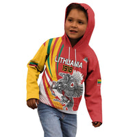 Personalized Lithuania Independence Day Kid Hoodie Lithuanian Vytis Swoosh - Wonder Print Shop