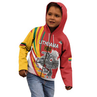 Personalized Lithuania Independence Day Kid Hoodie Lithuanian Vytis Swoosh - Wonder Print Shop