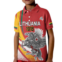 Personalized Lithuania Independence Day Kid Polo Shirt Lithuanian Vytis Swoosh - Wonder Print Shop