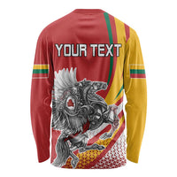 Personalized Lithuania Independence Day Long Sleeve Shirt Lithuanian Vytis Swoosh - Wonder Print Shop
