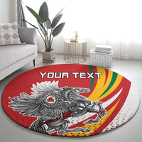 Personalized Lithuania Independence Day Round Carpet Lithuanian Vytis Swoosh