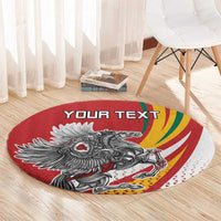 Personalized Lithuania Independence Day Round Carpet Lithuanian Vytis Swoosh