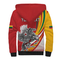 Personalized Lithuania Independence Day Sherpa Hoodie Lithuanian Vytis Swoosh - Wonder Print Shop