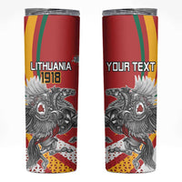 Personalized Lithuania Independence Day Skinny Tumbler Lithuanian Vytis Swoosh - Wonder Print Shop