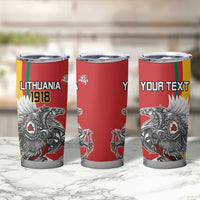Personalized Lithuania Independence Day Tumbler Cup Lithuanian Vytis Swoosh - Wonder Print Shop