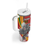 Personalized Lithuania Independence Day Tumbler With Handle Lithuanian Vytis Swoosh - Wonder Print Shop