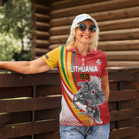 Personalized Lithuania Independence Day Women Polo Shirt Lithuanian Vytis Swoosh - Wonder Print Shop