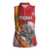 Personalized Lithuania Independence Day Women Sleeveless Polo Shirt Lithuanian Vytis Swoosh - Wonder Print Shop