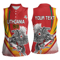 Personalized Lithuania Independence Day Women Sleeveless Polo Shirt Lithuanian Vytis Swoosh - Wonder Print Shop