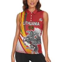 Personalized Lithuania Independence Day Women Sleeveless Polo Shirt Lithuanian Vytis Swoosh - Wonder Print Shop