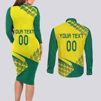 Custom Lithuania Volleyball Couples Matching Long Sleeve Bodycon Dress and Long Sleeve Button Shirt Go Champion Sporty Style - Wonder Print Shop