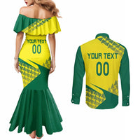 Custom Lithuania Volleyball Couples Matching Mermaid Dress and Long Sleeve Button Shirt Go Champion Sporty Style