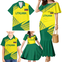 Custom Lithuania Volleyball Family Matching Mermaid Dress and Hawaiian Shirt Go Champion Sporty Style - Wonder Print Shop