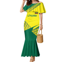 Custom Lithuania Volleyball Family Matching Mermaid Dress and Hawaiian Shirt Go Champion Sporty Style - Wonder Print Shop